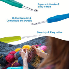 1pc Crochet Hooks Set 2mm Ergonomic Handle For Beginners & Experience