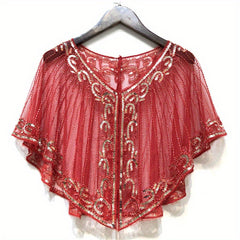 Vintage Sequin Embroidered Shawl 1920s Wraps Beaded Bridal Shawls