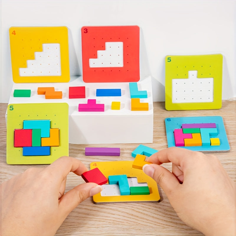 Interactive Geometric Jigsaw Puzzle Toy Game Educational Tabletop Christmas Gift