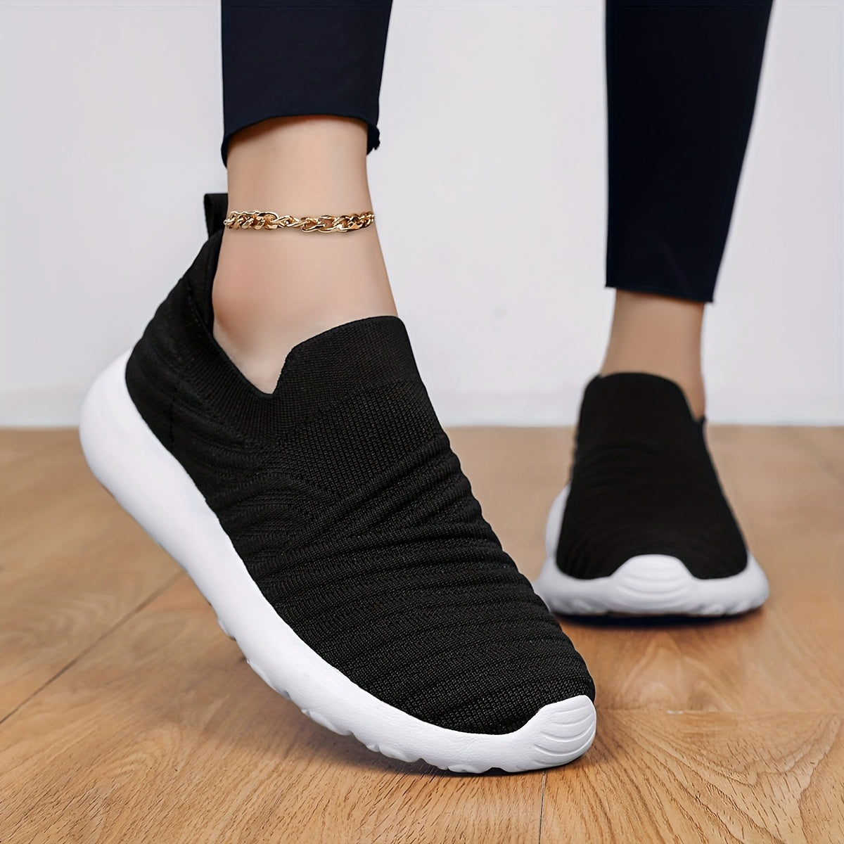 Women's Textured Slip on Walking Shoes Lightweight Casual Sneakers