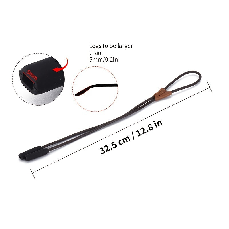 OOLVS Eyeglasses Chains PU Leather Lanyard Retainer Strap Cord