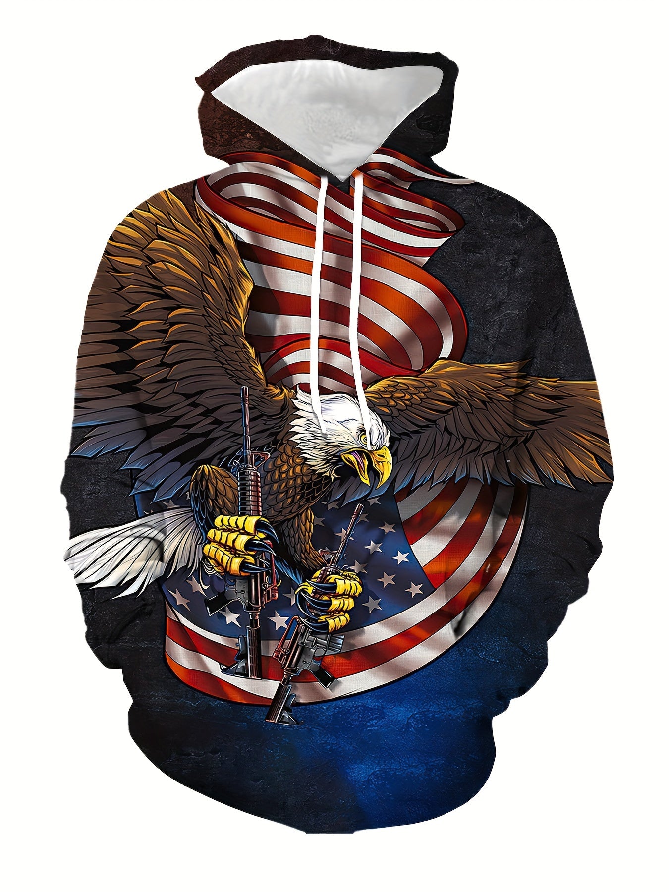 Eagle 3D Print Hoodie Men Graphic Loose Hooded Pullover Mens Clothing