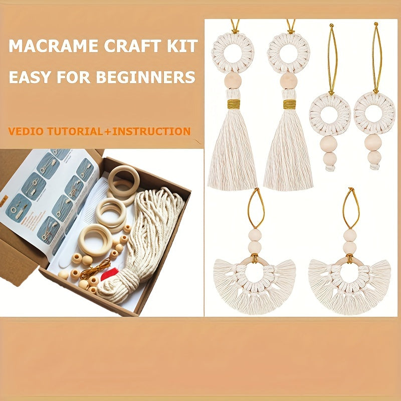 6pcs Macrame Craft Kit DIY Perfect Gift For Christmas Birthday Decor