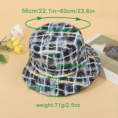 Tie Dye Plaid Print Bucket Hat Casual Fisherman Hat