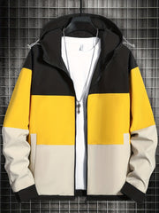 Men's Hooded Windbreaker Jacket Zipper Hooded Coat