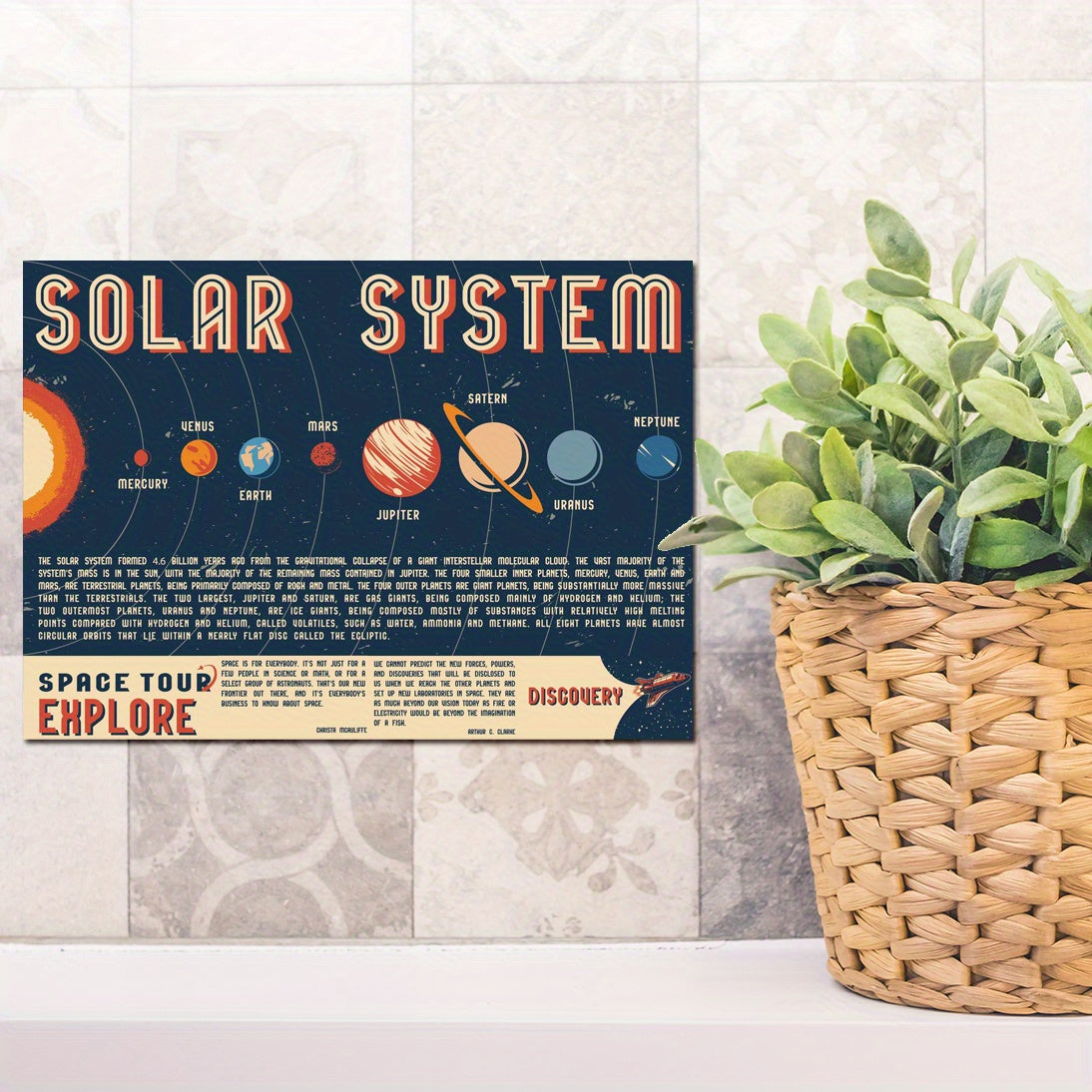 Kid's Solar System Wall Sticker Room Decor Waterproof Posters