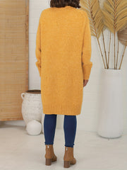 Casual Cardigan Women's Plus Solid Long Sleeve Open Front