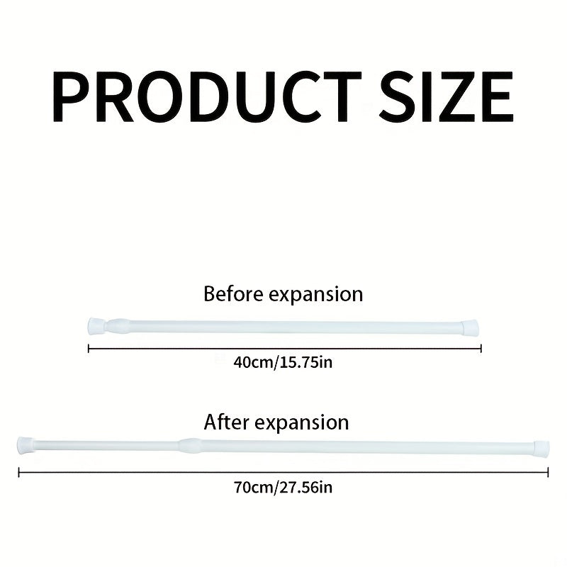 1pc Spring Loaded Curtain Rod Extendable Telescopic Tension Pole Shower Rail