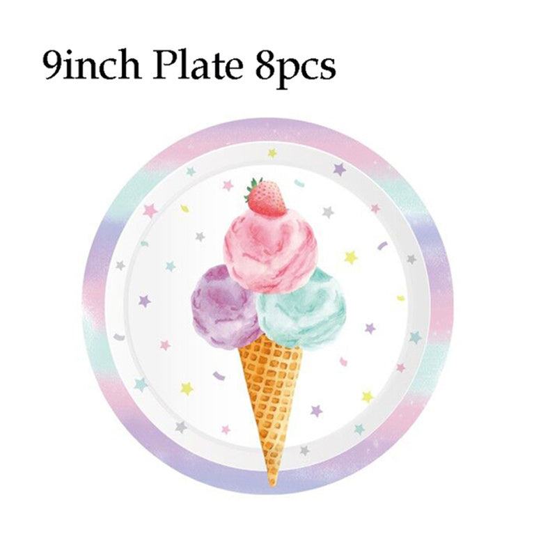Football Sunday Party Ice Cream Disposable Tableware & Paper Plates
