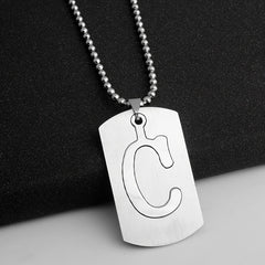 Men's Letter Pendant Necklace Stainless Steel Punk Chain A N