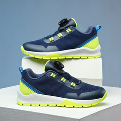 Boy's Breathable Knit Running Shoes with Rotating Buckle Lace