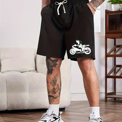 Men's Graphic Motorbike Shorts Breathable Drawstring Summer Outdoor
