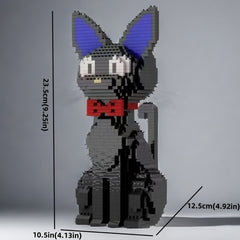 Jiji Cat Building Block Set with Red Bow Tie Ideal for Decor & Gift