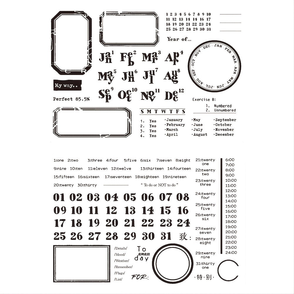 Date Silicone Transparent Stamp for Scrapbooking and Card Making