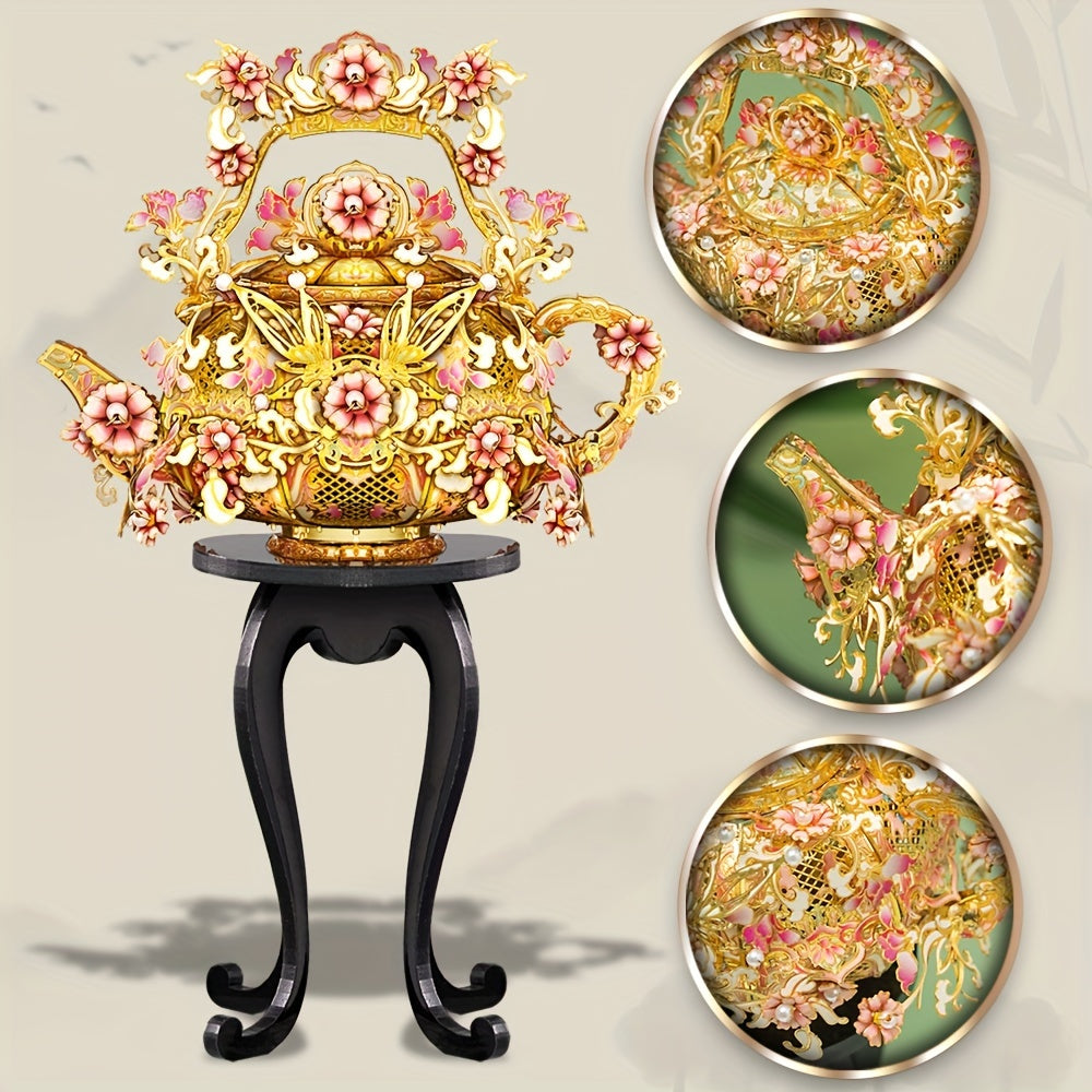 Piececool Jade Tea Pot 3D Metal Puzzle Chinese Style Stainless Steel Assembly Mo