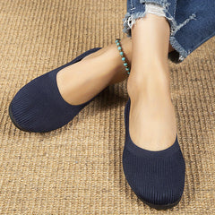 Women's Knit Slip-On Soft Sole Shoes Breathable Casual Flats