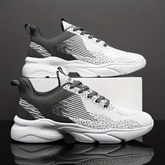 Men's Lace up Running Shoes Shock absorbing Breathable Sneakers