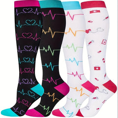 Men's Compression Knee High Sport Socks - Sweat Absorbing Breathable Socks