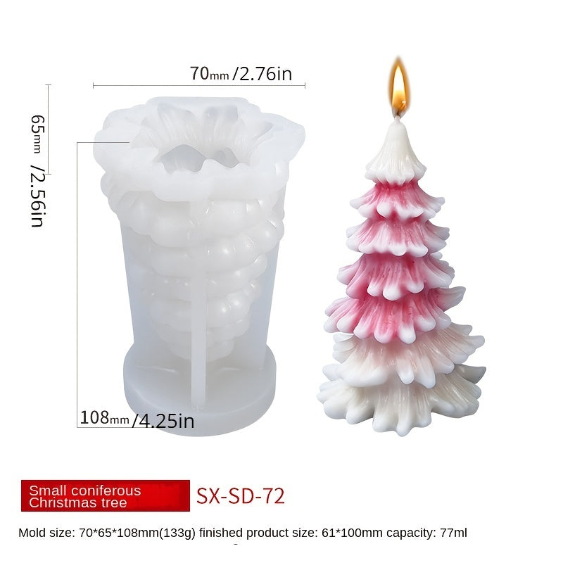 3D Christmas Tree Candle Silicone Mold DIY Kit