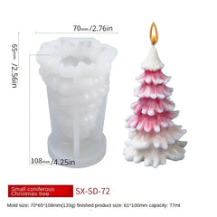 3D Christmas Tree Candle Silicone Mold DIY Kit
