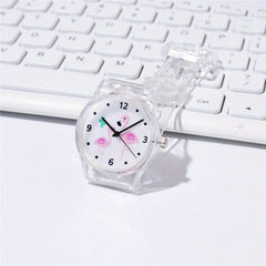 Kids Transparent Flamingo Cartoon Watch
