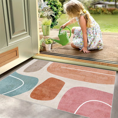 Irregular Pattern Door Mat - Anti Slip Rubber Back, Easy to Clean