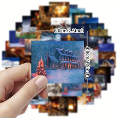 50pcs Merry Christmas Holiday Stickers for Water Bottle