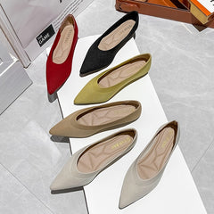 Women's Knitted Flat Shoes Soft Sole Slip On Casual Flats