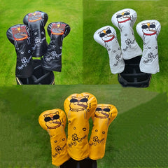 Cartoon Dog & Shamrock Golf Club Cover Fisherman Head Cover