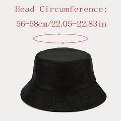 Hip Hop Laser Bucket Hat PU Leather Waterproof Basin Hat