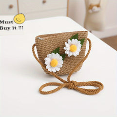 Wide Brim Sun Hat Flower Ball Straw Cap for Girls