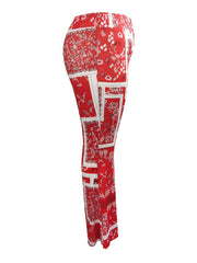 Boho Scarf Print High Rise Flared Leggings