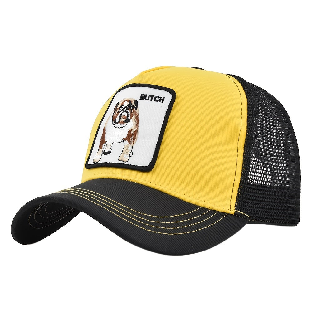 Animal Embroidered Bulldog Baseball Cap Peaked Cap