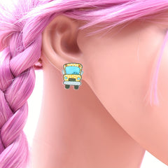 Y2K Style Bus Car Earrings for Mother and Child