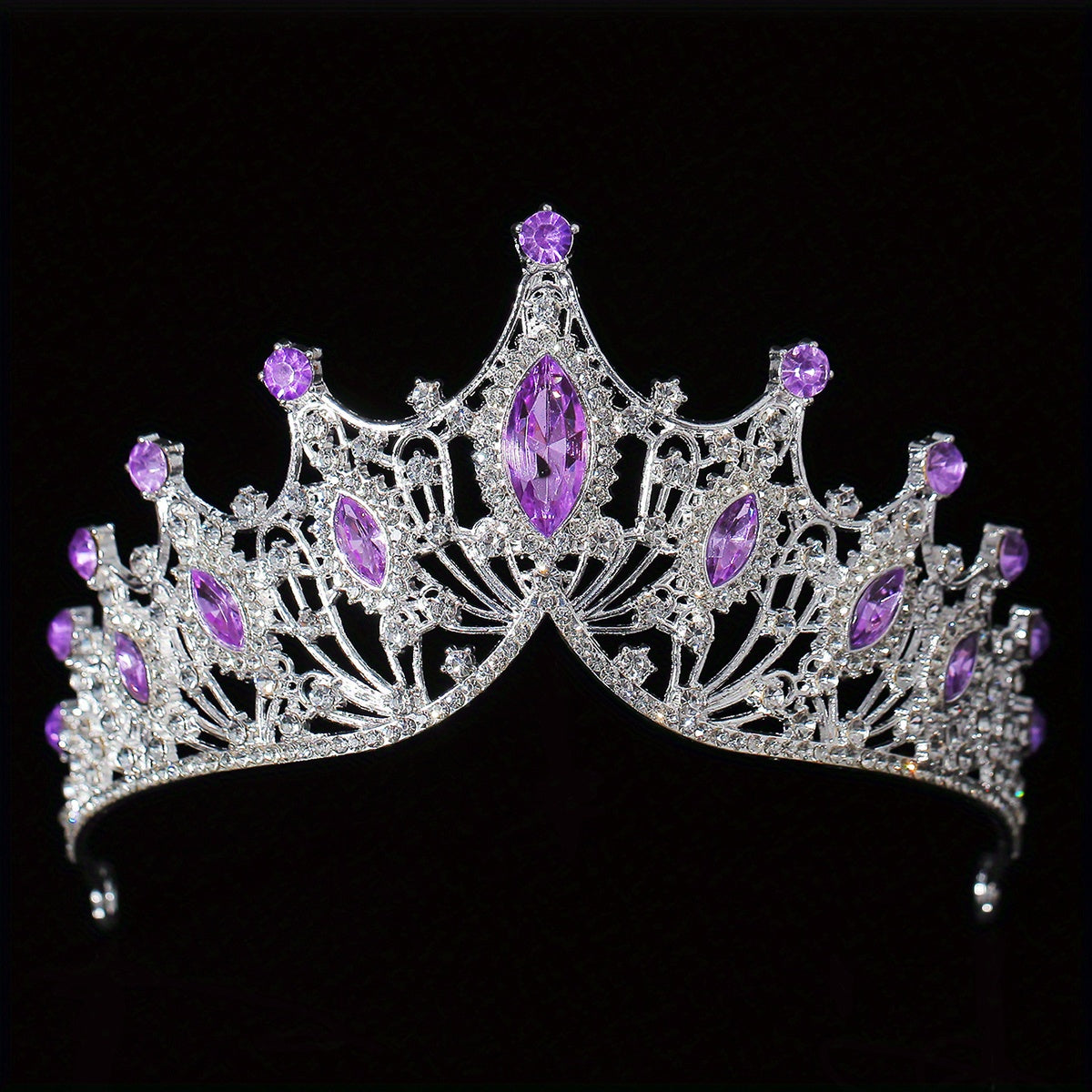 Bridal Rhinestone Crystal Crown Queen Tiara Head Jewelry