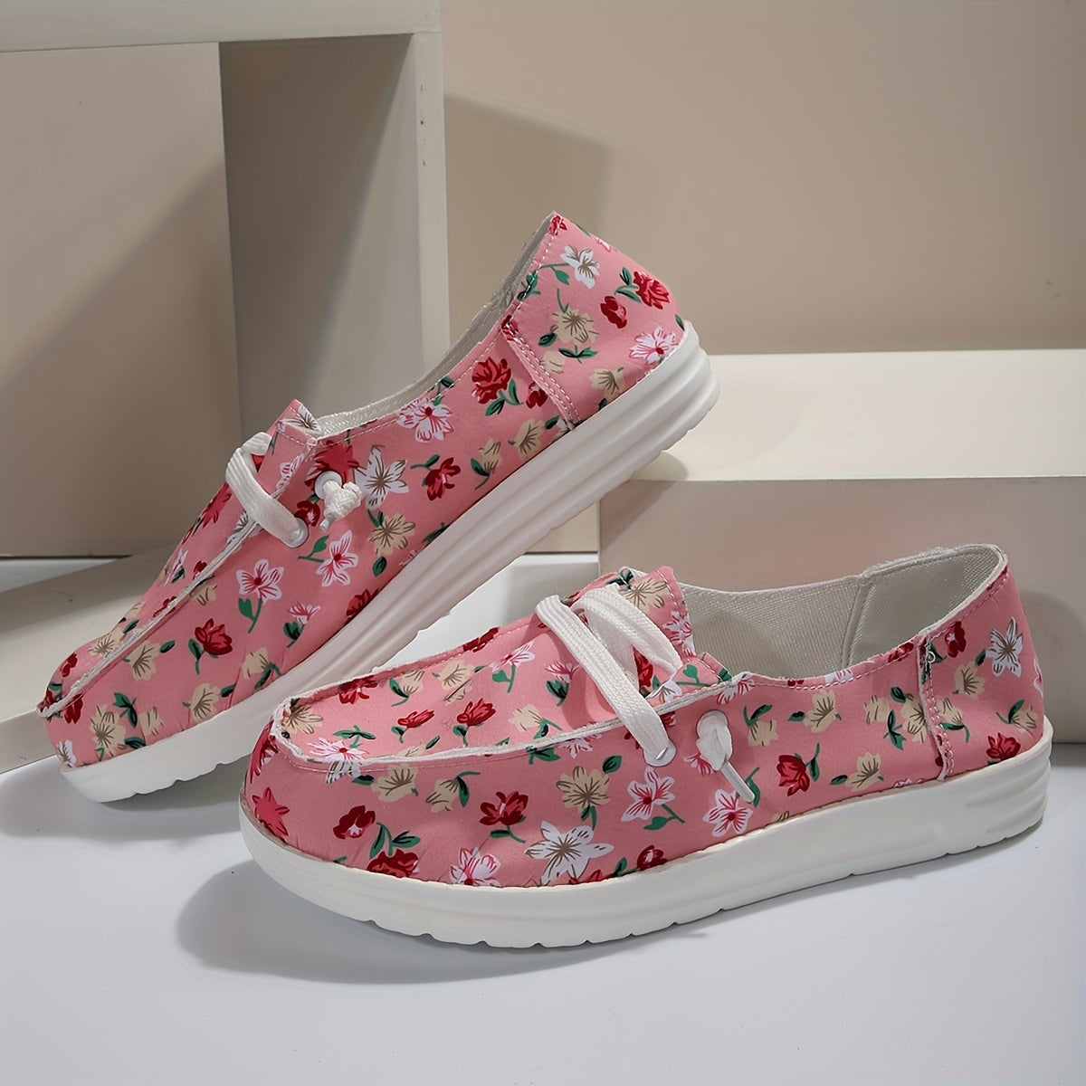 Floral Print Slip-On Loafers Lightweight Flat Sneakers
