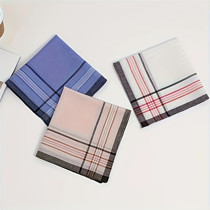 10 Pack Men's Classic Plaid Handkerchiefs Lightweight Sports Style