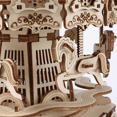 DIY Wooden Horse Music Box 3D Puzzle Educational Gift