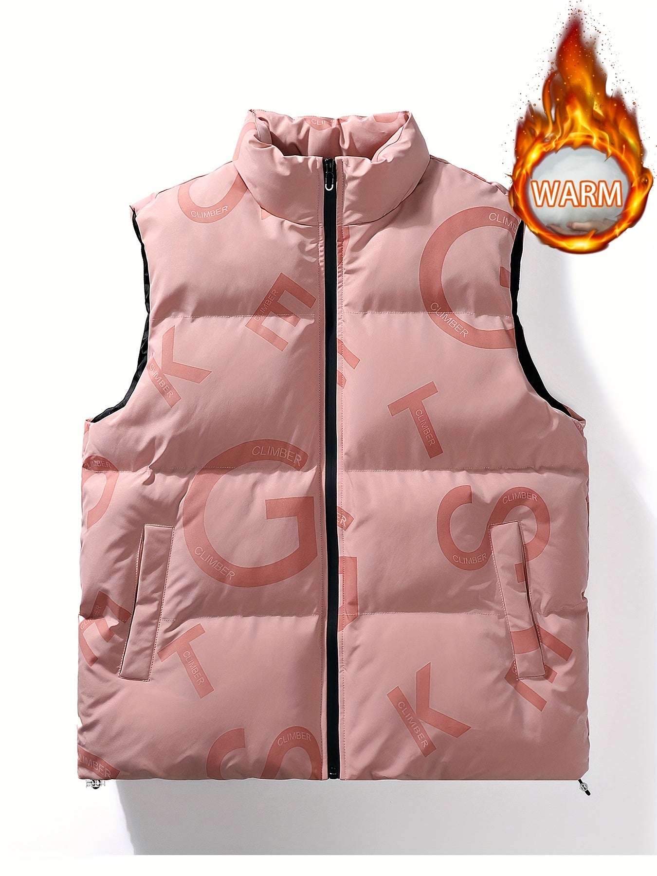 Men's Letter Pattern Casual Vest for Autumn and Winter
