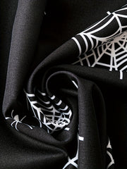Halloween Spider Web Print Maxi Skirt
