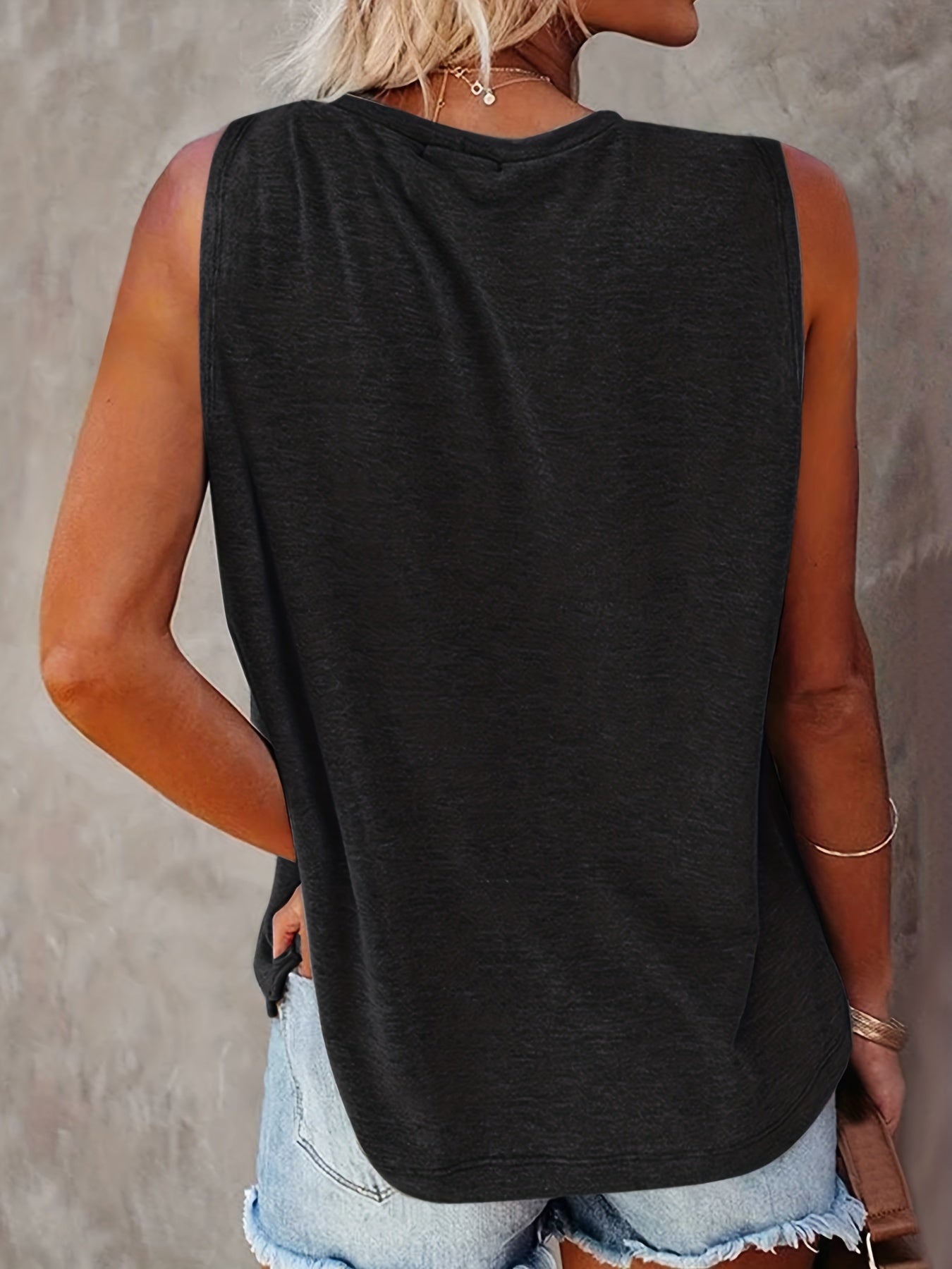 Moon & Sun Print Sleeveless Tank Top for Women