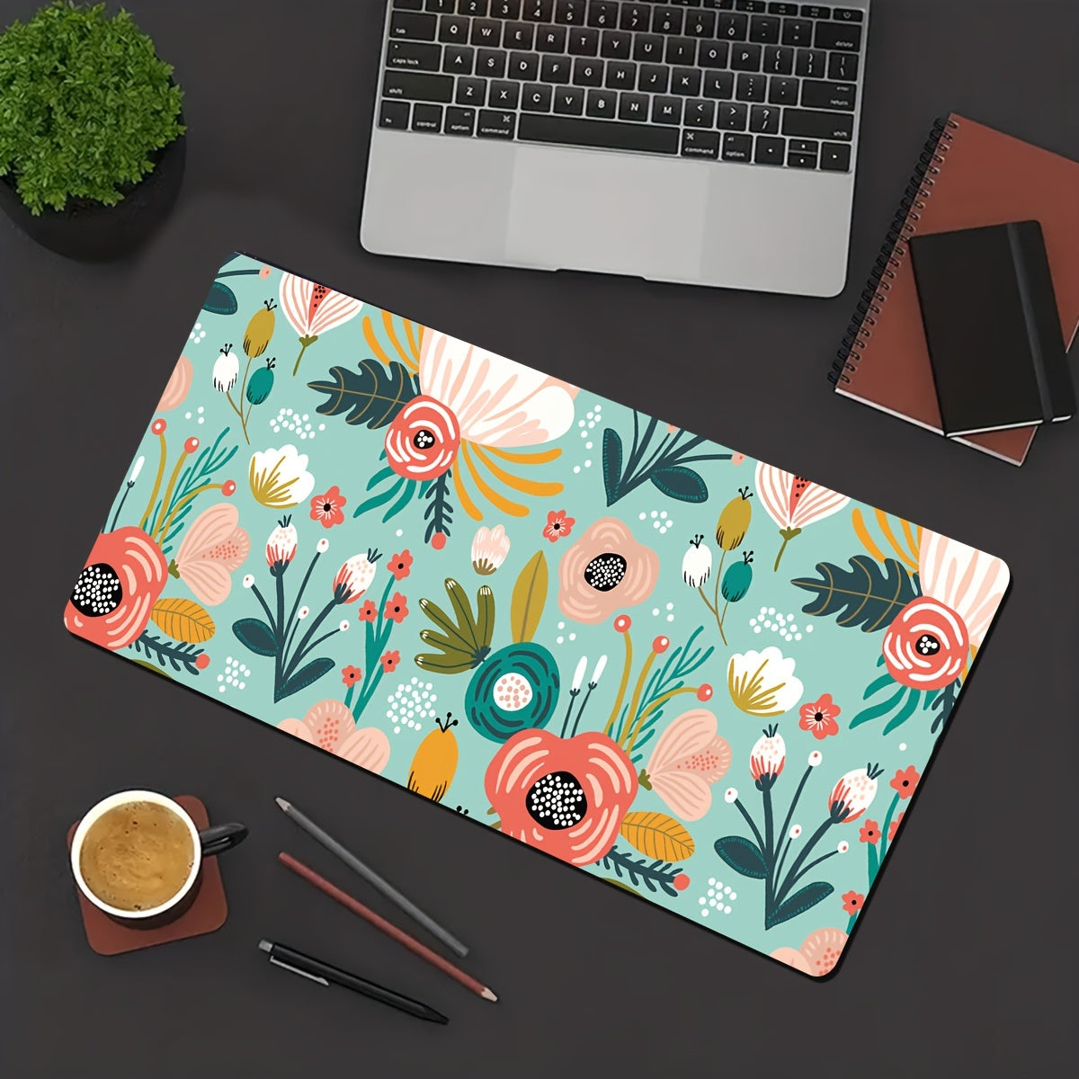 Large Gaming Mouse Pad 35.4in X 15.7in - Flowers Design