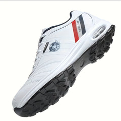 Men's Leather Casual Sports Shoes Round Toe Sneakers