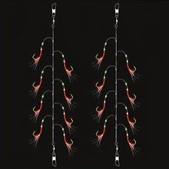 Luminous String Hook Fishing Set Golden Hooks With Line And Luminous Bead