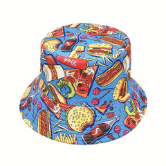 Print Bucket Hat Hip Hop Sun Protection Hat For Men And Women