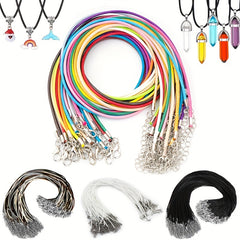 10pcs Leather Necklace String With Buckle Pendant Necklace Rope