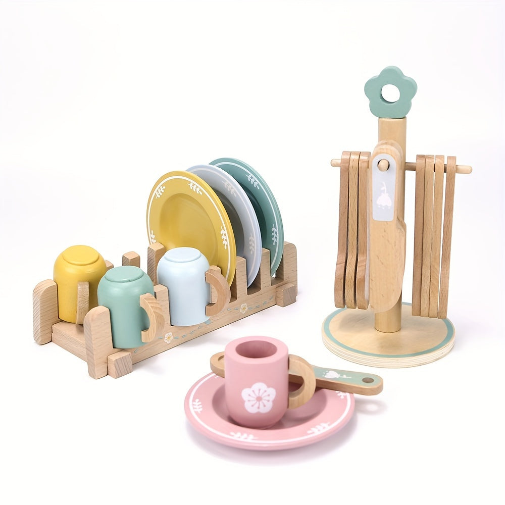 KABI Pretend Kitchen Set for Kids 3-6 Years with Food and Utensils