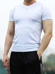 Men's Compression Shirt Short Sleeve Cold Weather Baselayer Undershirt