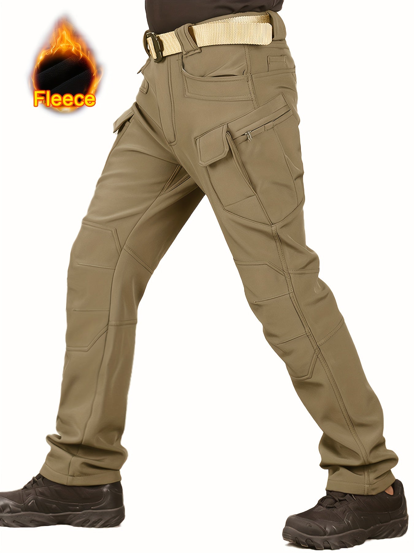 Men's Fleece Cargo Pants for Hiking Climbing