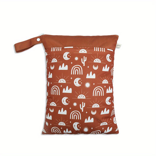 Waterproof Cloth Diaper Wet Dry Bag with Two Zippered Pockets